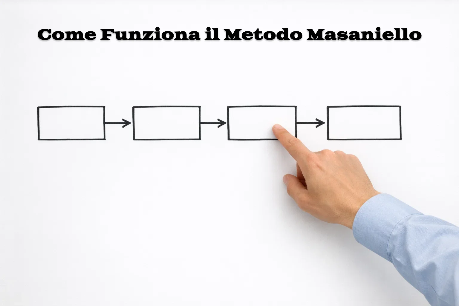 Schema visivo con frecce che mostrano la progressione del metodo Masaniello