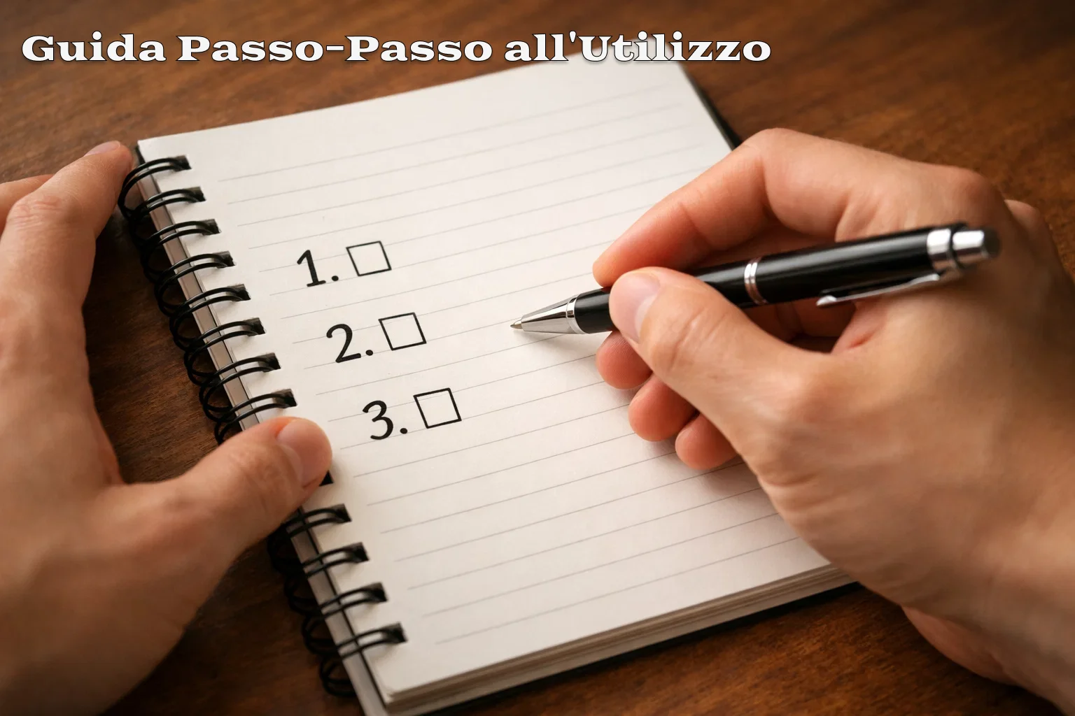 Mano che scrive una lista di controllo su un blocco note